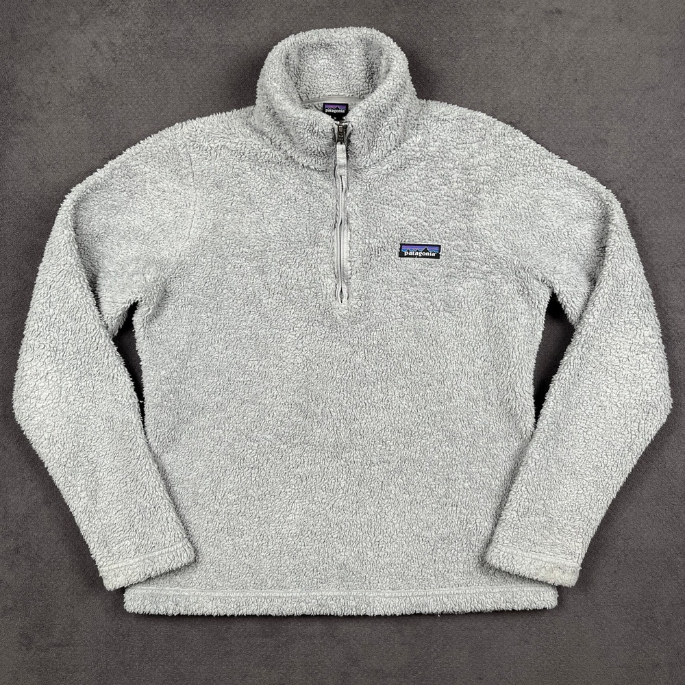 Patagonia Los Gatos 1/4 Zip Fleece Pullover Womens Medium Gray High Pile 25235